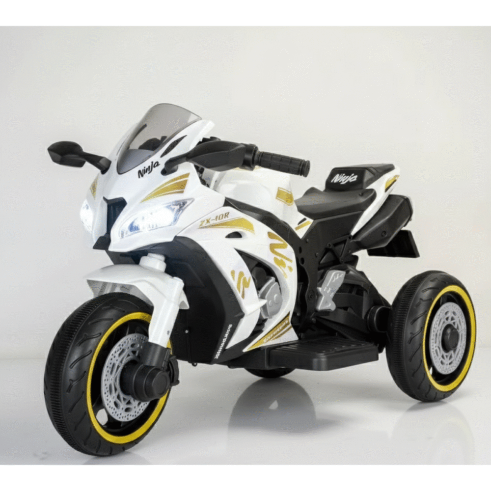 Motor NINJA 2.0 Beli – Veliki Dečiji motor na akumulator na 3 točka (12V)