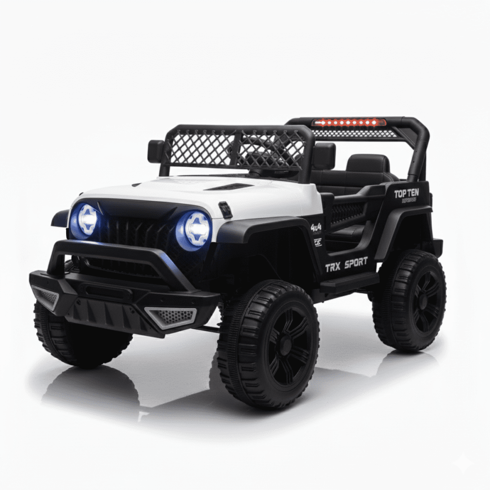 Dečiji džip na akumulator Wrangler Beli (12V)