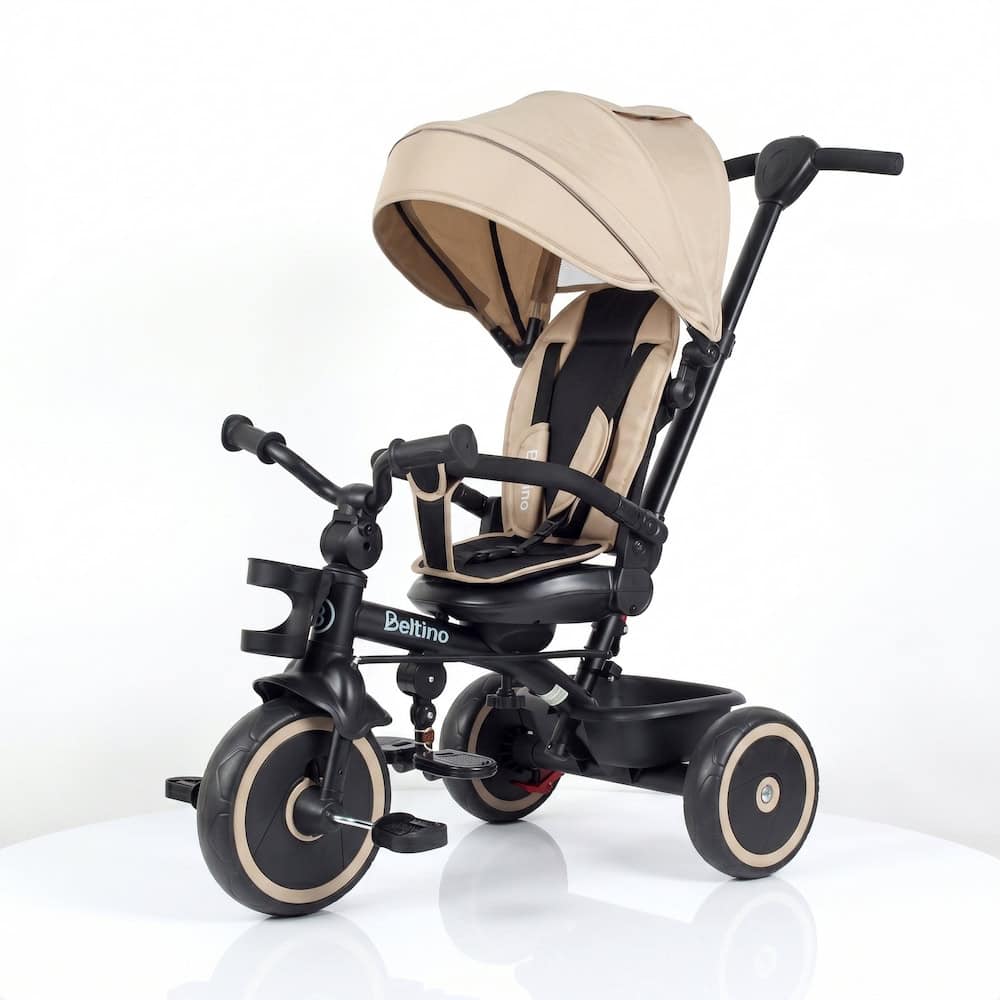 Beltino Nuovo Tricikl sa Rotirajućim Sedištem i Ležećim Položajem - Krem